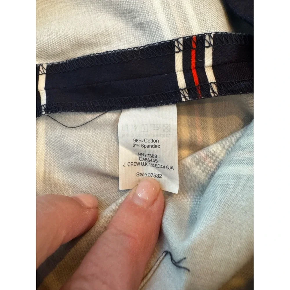 J.‎ Crew Navy Pencil Skirt with Orange and White Stripes